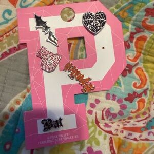 PINK Victoria's Secret Halloween Pin Set - Pink and Silver